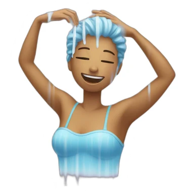 Person taking a shower sticker