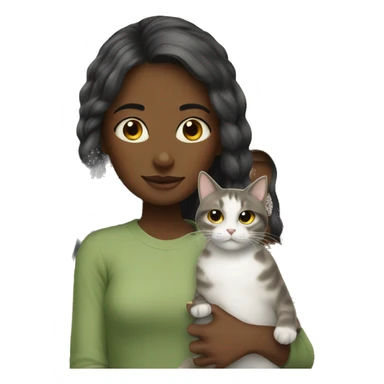 Girl with cat at home sticker