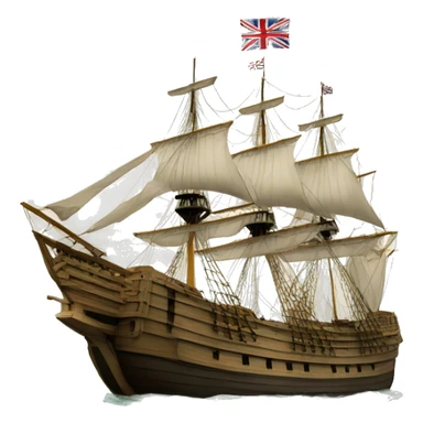 mayflower ship with the Grand Union Flag sticker