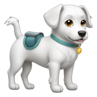 chien sur une licorne  sticker