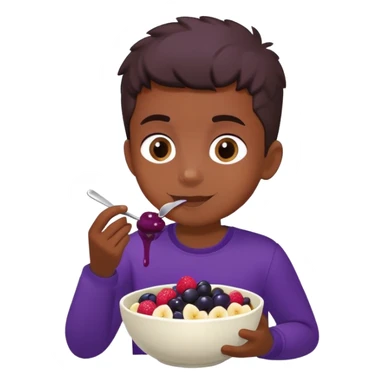 Boy eating acai bowl sticker