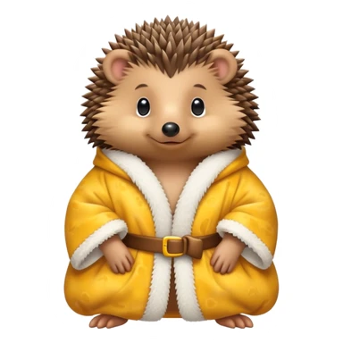 hedgehog wearing a ducky robe sticker