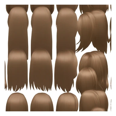 Back of hair, long straight brown hair  sticker