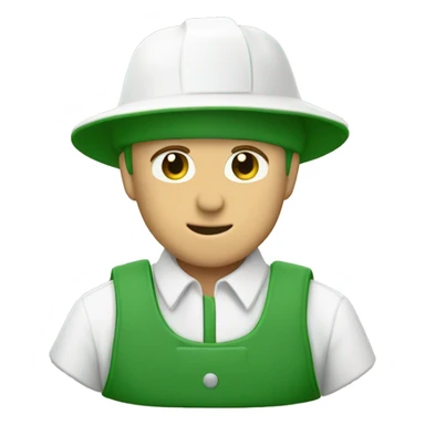 gardener pith helmet jacket white green trees  sticker