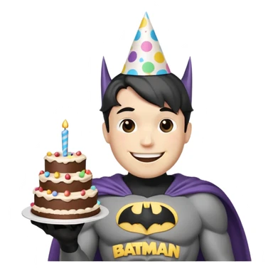 Batman celebrates at a birthday party sticker
