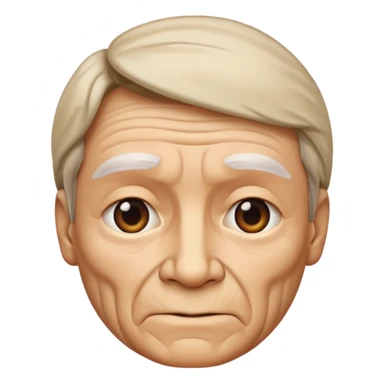 a face with a straight line in between, one side old, one side young  sticker