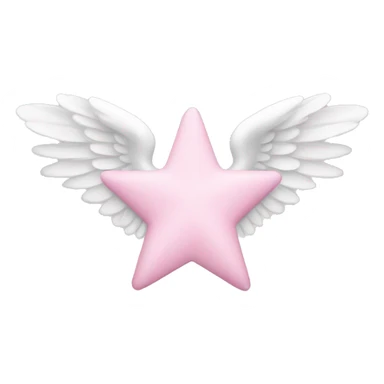 Light pink star with white angel wings sticker