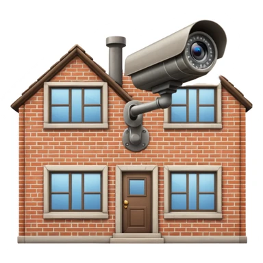 House with a big security camera sticker
