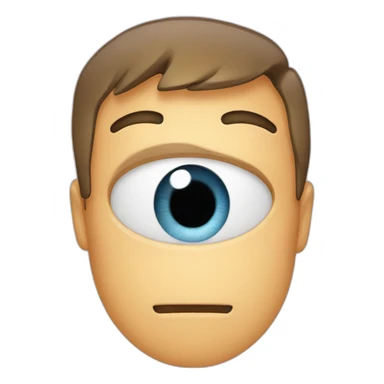 face with "peeking" eye sticker