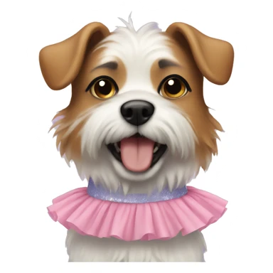 dog wearing a tutu sticker