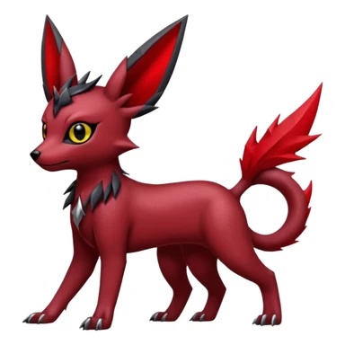  Shiny edgy dark gloomy red gothic cool badass emo-Poochyena-Umbreon-Salandit-Jolteon-fusion sticker