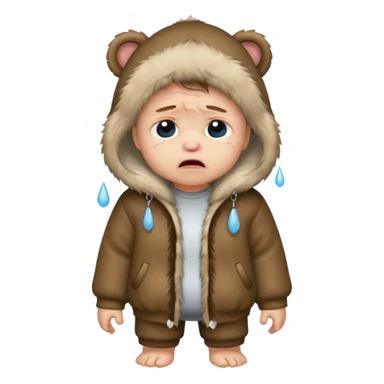 a full body of baby boy wearing fur clothing, crying



















 sticker
