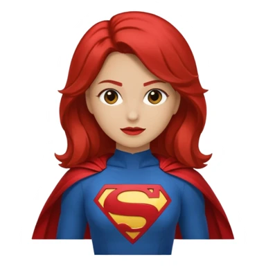 Una chica con pelo castaño medio pelirrojo con traje de superhéroe sticker