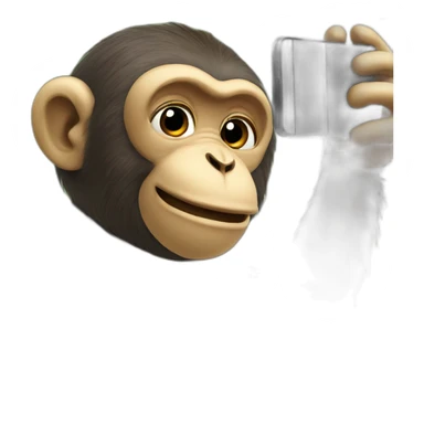 monkey taking a selfie sticker