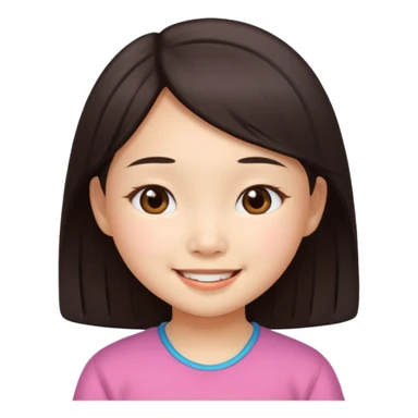 pretty asian little girl sticker
