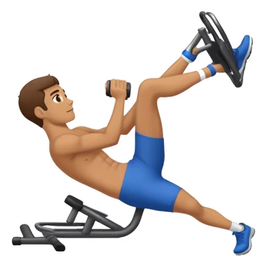 man laying down bicycle-crunches exercise sticker