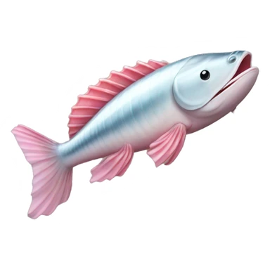 oarfish with sinuous long silver body and pink tend sticker