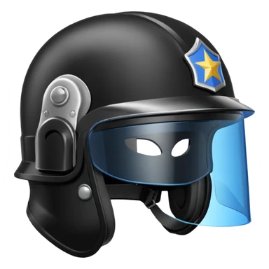 Police riot helmet with visor
 sticker