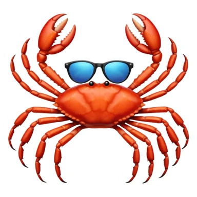 Female Alaska king crab with sunglasses  sticker