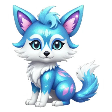 Cool cute Kawaii edgy fantasy animal sparkle fursona Fionbri creature by griffsnuff & LiLaiRa & Falvie full body sticker