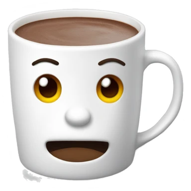 Hot chocolate in a white cute mug sticker