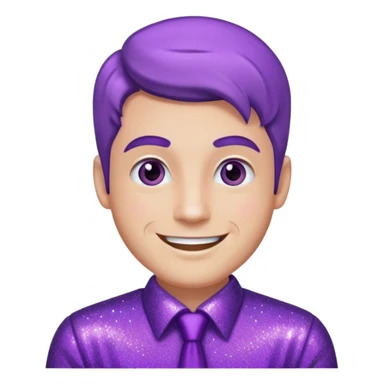 man office supervisor wearing glitter purple glittery clothes sticker