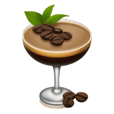 Espresso martini with coffee bean garnish sticker