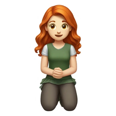 Redhead girl kneeling sticker