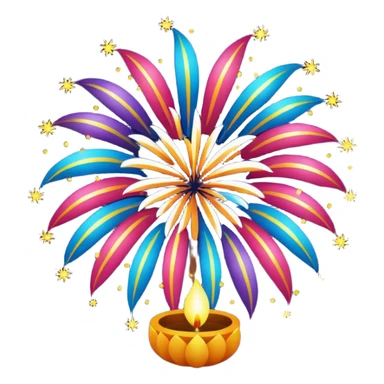 diwali fire works sticker