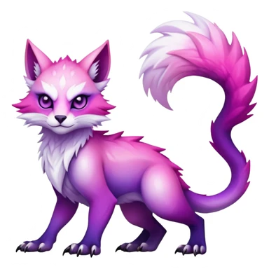 Cool Edgy Purple-pink-white-gradient ethereal badass Fionbri-Vernid-Trico-animal-creature full body sticker