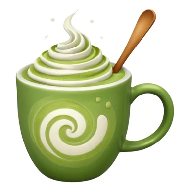 Ein  matcha Latte einer Schleife oben drauf sticker
