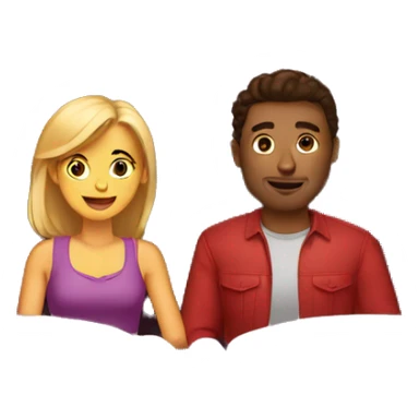 couple date sitting in theater sticker