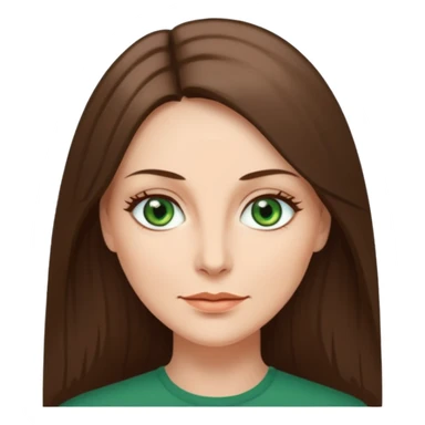 pretty middle age woman with green eyes and long straight ash-brown hair  sticker