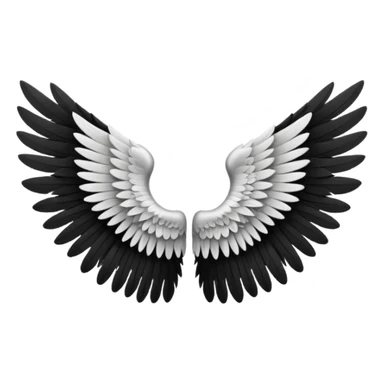 black and white wings sticker
