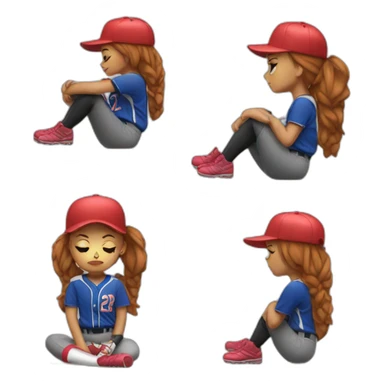 softbol girl tired sticker