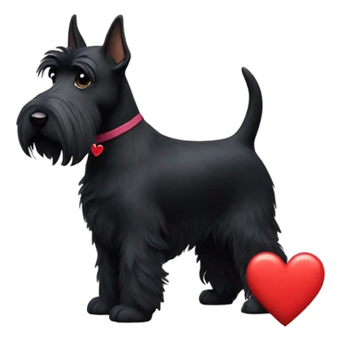 black Scottish terrier with heart on  sticker
