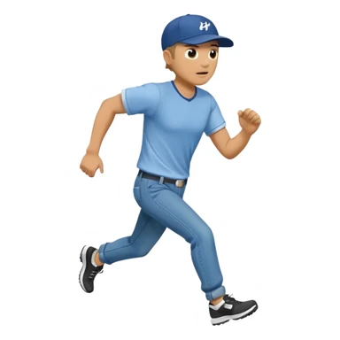 Man in plane clothes running after hyundai ionic sticker