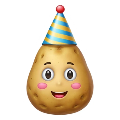 potato wearing party hat sticker