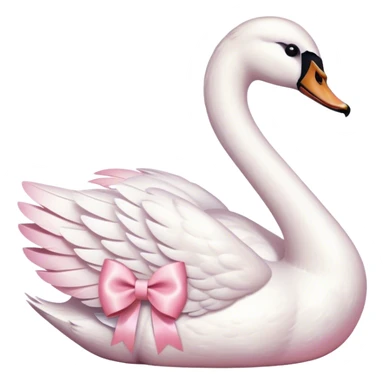 swan light pink bow sticker