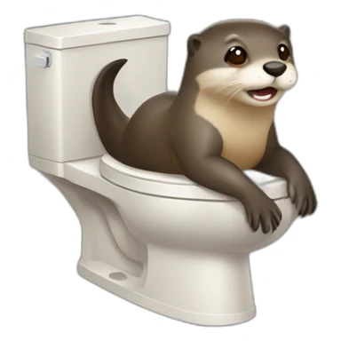 Loutre sur toilette sticker
