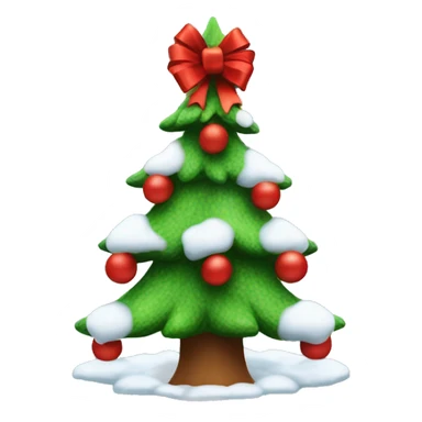 Christmas Tree with snow and red bows  sticker