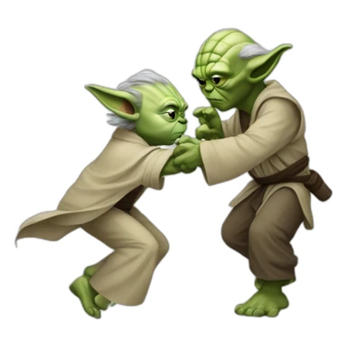 Yoda fight with luke sticker
