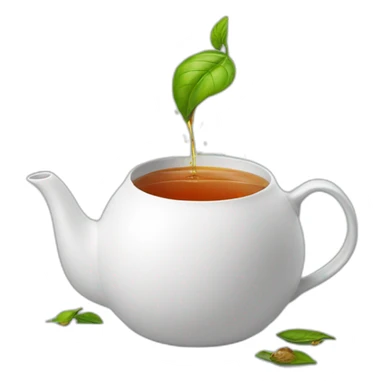tea spilling from a teapot sticker