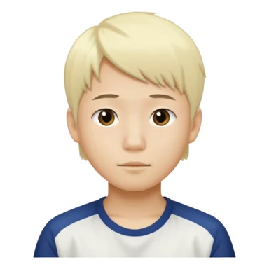 asian boy with a small face, small nose and bleach hair sticker