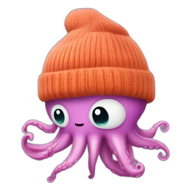 Squid wearing a beanie sticker