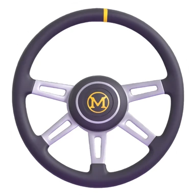 steering wheel with metallic shine sticker