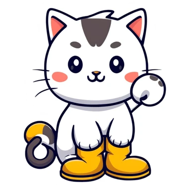 a cat wearing boots sticker