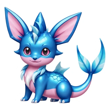 Black Oily Smooth Glossy Glittery Scaled Shiny  Vaporeon-Glaceon-Sylveon-Amaura-Fakémon-fusion sticker