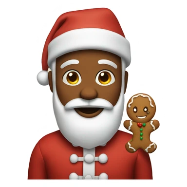 Santa claus as a gingerbread sticker