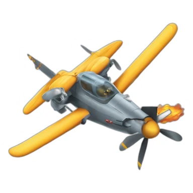 Avión de combate disparando sticker